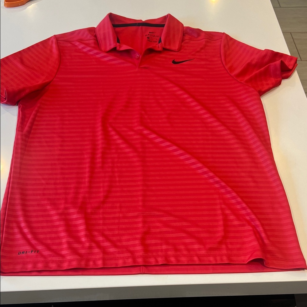 Nike Men's Bright Red Polo Shirt